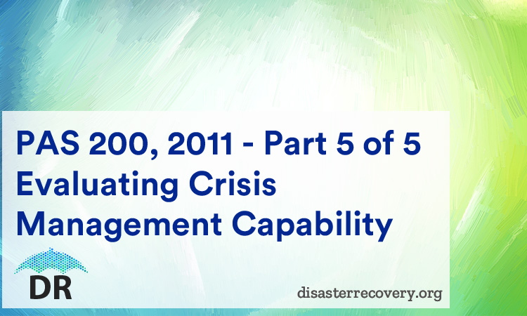 pas 200, 2011 - part 5 of 5 evaluating crisis management capability